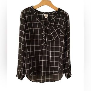 Black and White Sheer Blouse